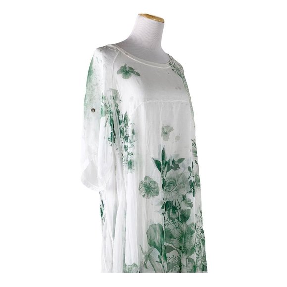 Scandal Italy Dress Flowy 3/4 Sleeve Roses Tunic - Picture 12 of 13